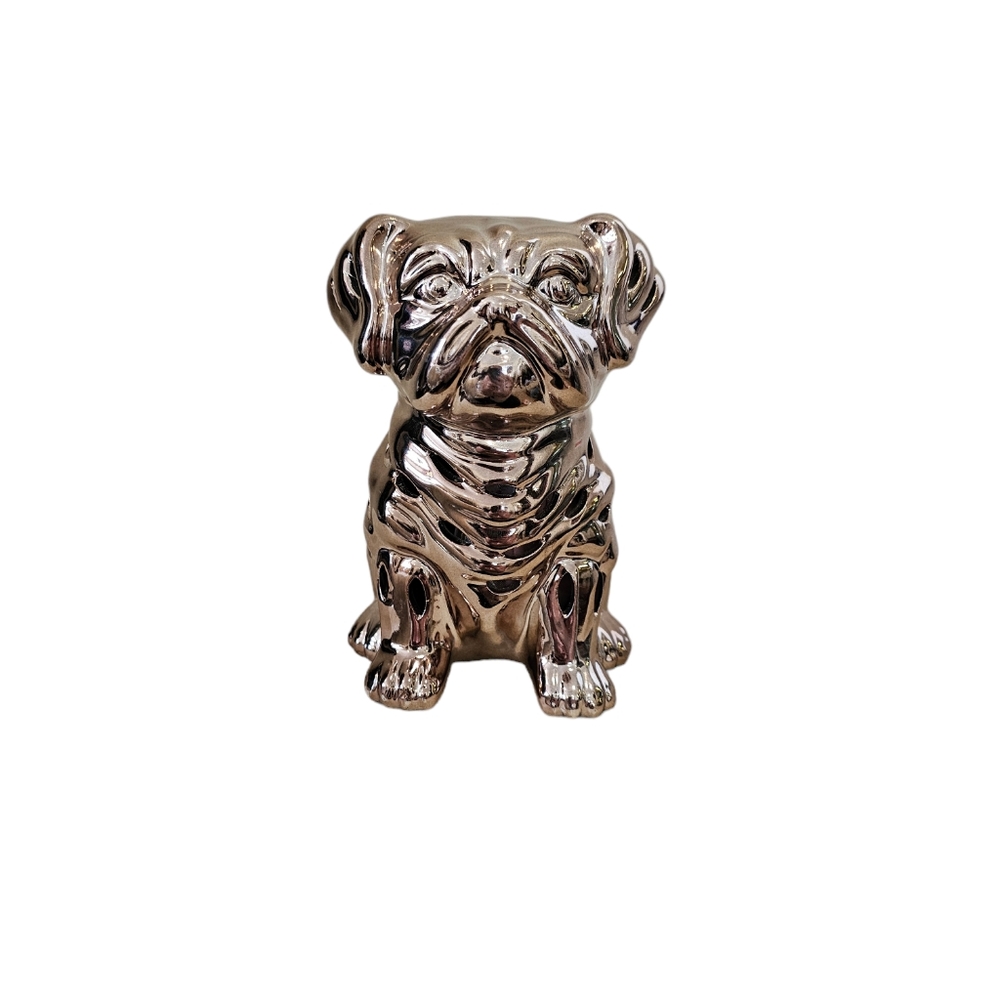 🚨Metallic Ceramic Bulldog Potpourri Holder Statue